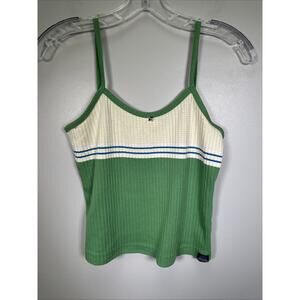 VTG RUSTY Tank Top Women's M Spaghetti Strap Green Stud Y2K 90s Grunge Rare‎